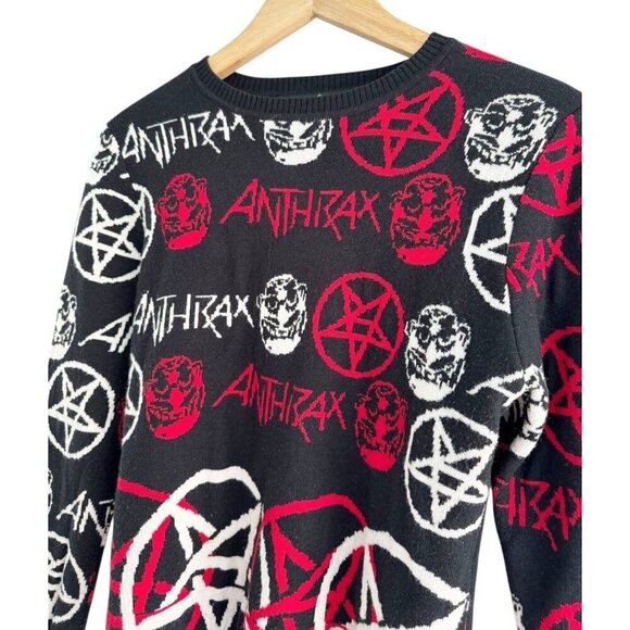 Loco Ape Men's Sz S Anthrax Black Red White Pullover Sweater Locoape - Picture 2 of 9